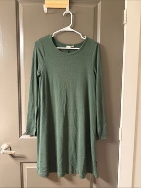 GAP Forest Green Long-Sleeve Shift Dress
